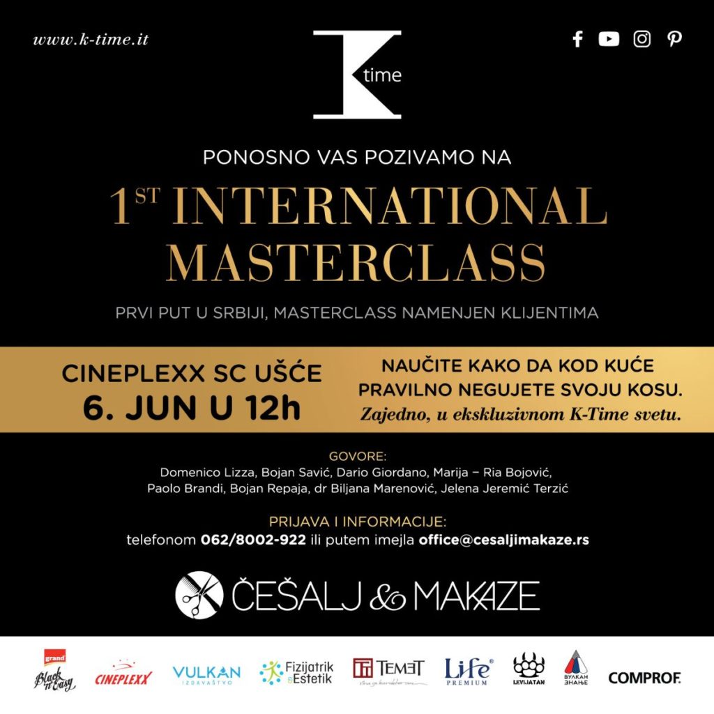 Lanac frizerskih salona Češalj&Makaze organizuje First International Masterclass 
