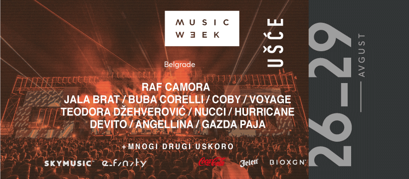MUSIC WEEK 2021: Coby, Buba, Jala, Teodora Džehverović, Hurricane i mnogi drugi u avgustu na Ušću!