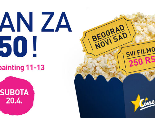 Ulaznice za 250 dinara 20. aprila u CineStar bioskopima za sve filmove!