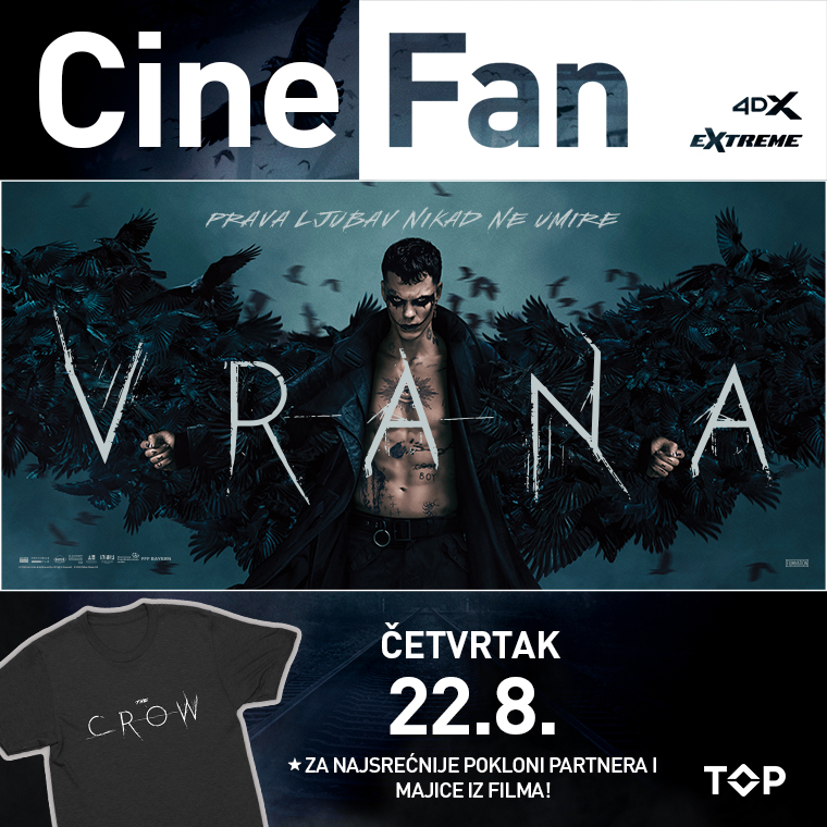 Kraj avgusta u CineStaru uz blokbastere i koncertne filmove:  “Seventeen Tour”, “Vrana”, “Borderlands”