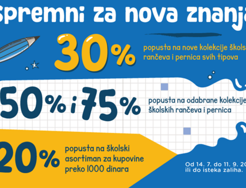 Spremni za nova znanja! Do 75% popusta na odabrane rančeve, pernice i školski pribor