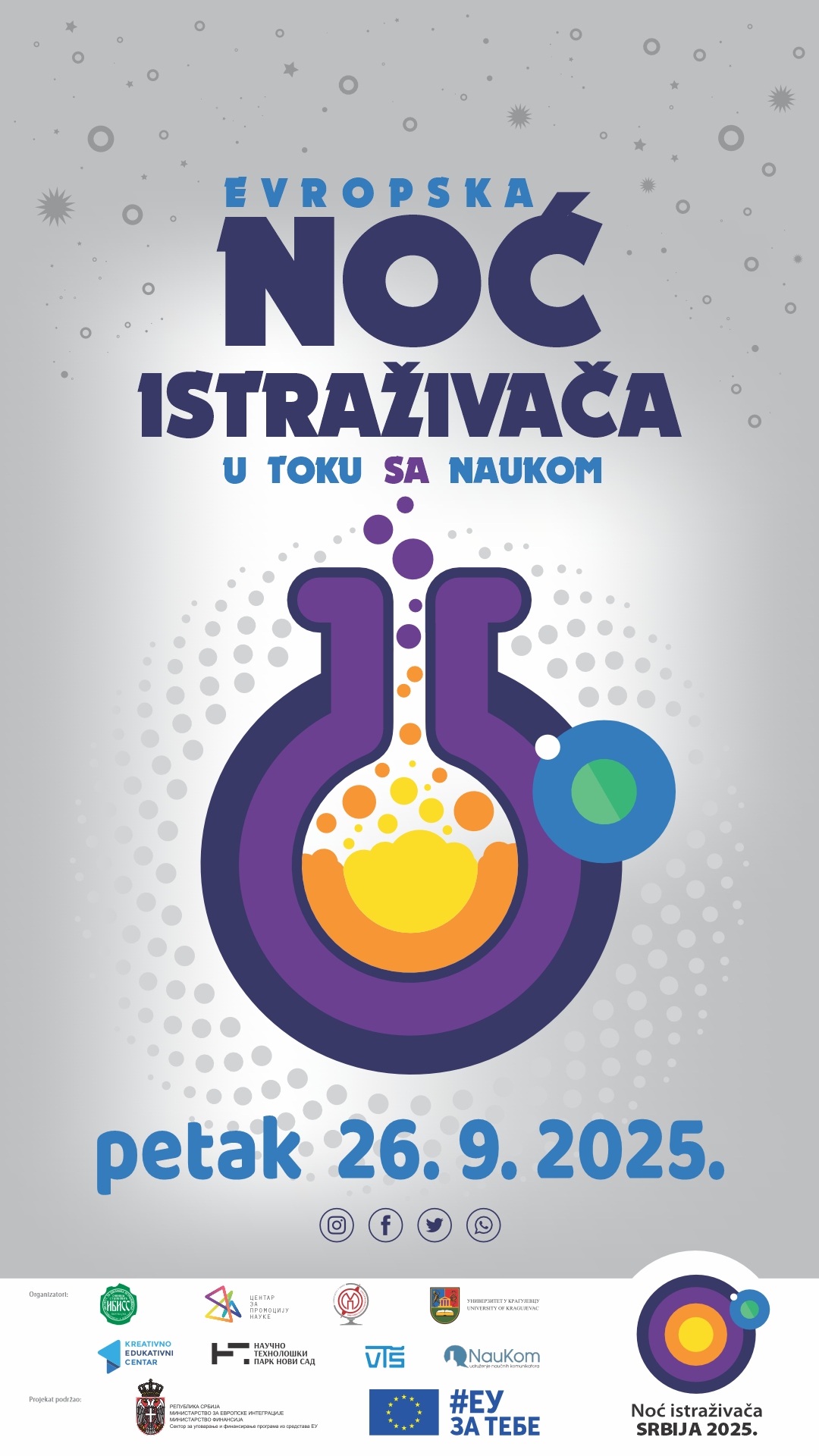 16. Evropska noć istraživača – „U toku sa naukom” 26. septembra širom Srbije