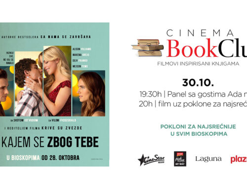 Najnoviji Cinema Book Club uz blokbaster „Ne kajem se zbog tebe“ u CineStar bioskopima