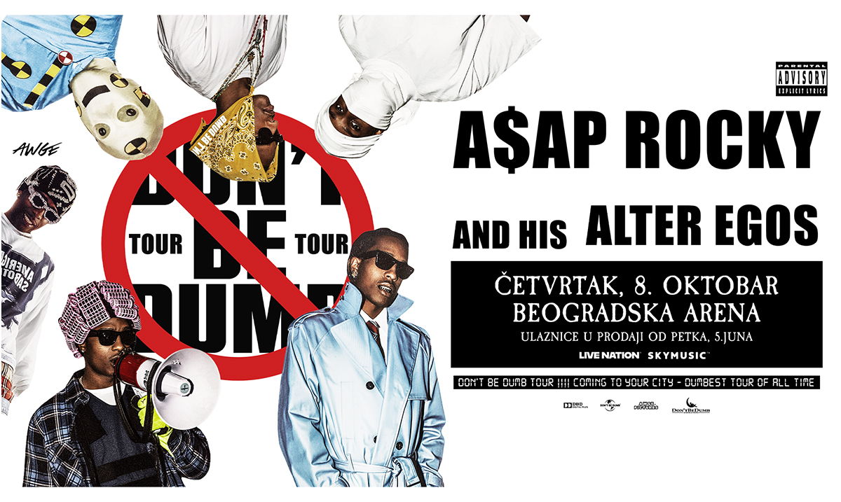 A$AP Rocky najavio nove evropske datume u okviru svoje "Don't Be Dumb" svetske turneje - 8. oktobra stiže u beogradsku Arenu
