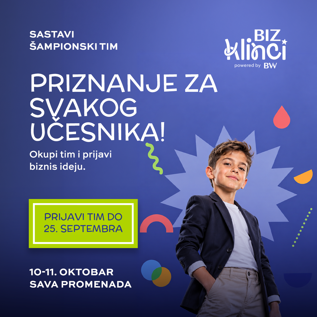 Biz klinci: Tri najbolja tima osvajaju nagrade u vrednosti od po 100.000 dinara