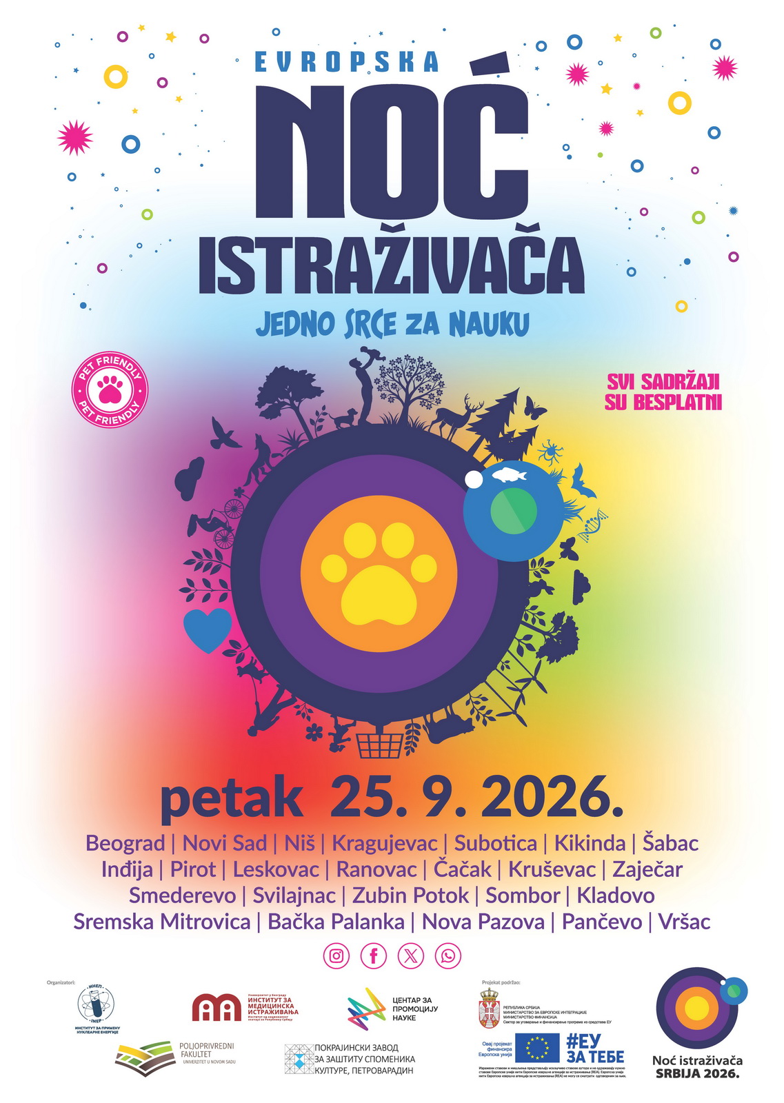17. Evropska noć istraživača "Jedno srce za nauku" 25. septembra širom Srbije